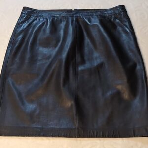 Real Clothes ... SALON Z Black Leather Mini Skirt